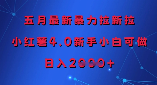 五月最新暴力拉新拉，小红薯4.0新手小白可做，日入多张-创客空间