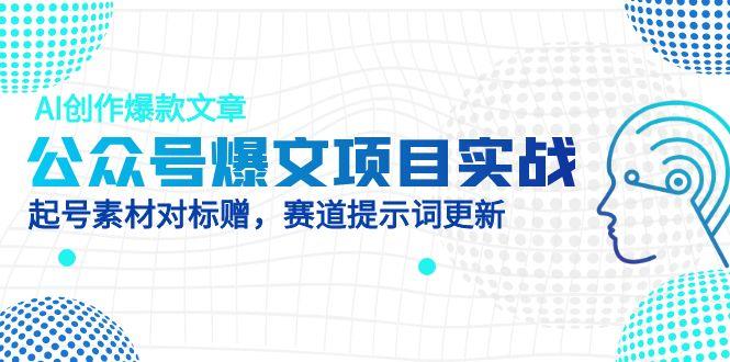 （14709期）公众号爆文项目实战，AI创作爆款文章，起号素材对标赠（附赛道AI提示词）-创客空间