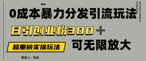 价值5980的0成本暴力引流玩法，日引创业粉300+，可无限放大-创客空间