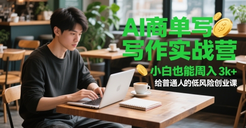 AI商单写作实战营，小白也能周入3k+，给普通人的低风险创业课-创客空间