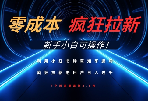 利用小红书种草知乎漏洞，零成本疯狂拉新日入数张，新手小白可操作-创客空间