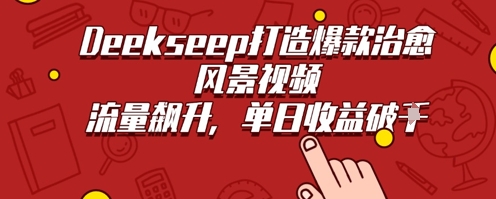 Deekseep制作治愈风景视频爆火出圈，单日收益几张，流量持续飙升-创客空间
