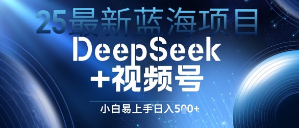 25最新蓝海项目DeepSeek+视频号，小白易上手日入几张-创客空间