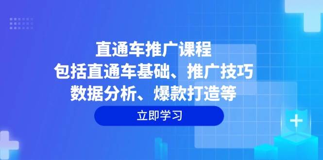 直通车推广课程：包括直通车基础、推广技巧、数据分析、爆款打造等-创客空间