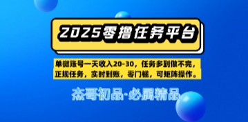 【零撸任务平台第二期】单账号一天收入20，任务多到做不完，实时到账，零门槛，可矩阵操作-创客空间