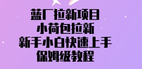 蓝厂拉新项目，小荷包拉新，新手小白快速上手，保姆级教程-创客空间