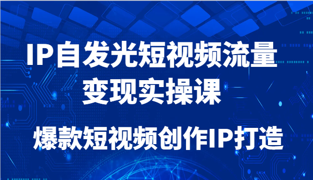 IP自发光短视频流量变现实操课，爆款短视频创作IP打造-创客空间