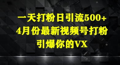 一天打粉日引流500+，4月份最新视频号打粉，引爆你的微信-创客空间
