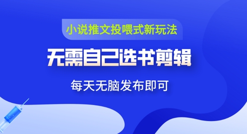 小说推文视频投喂新玩法：无需自己选书剪辑，领取视频发布即可，可批量操作-创客空间