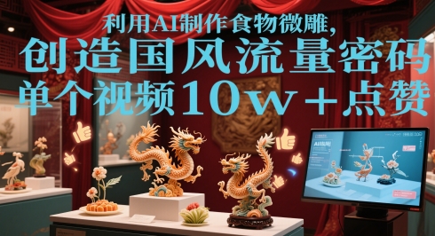 利用AI制作食物微雕，创造国风流量密码，单个视频10w+点赞-创客空间