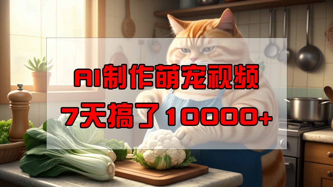 靠AI制作萌宠视频，7天搞了1万+，操作简单门槛低，有手机就行-创客空间