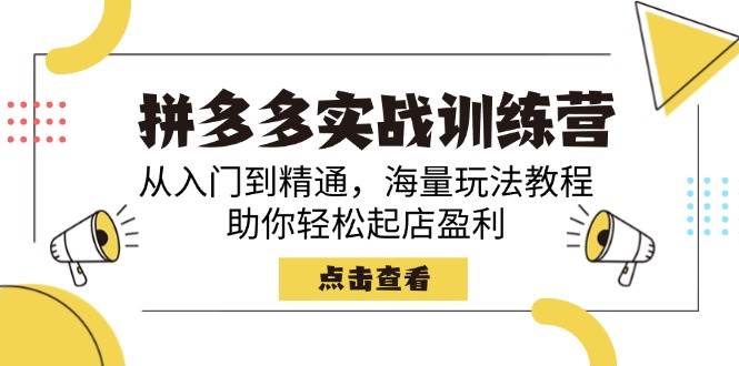 拼多多实战训练营，从入门到精通，海量玩法教程，助你轻松起店盈利-创客空间