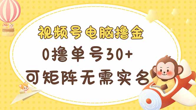 （14220期）视频号电脑撸金 0撸单号30+ 可矩阵 无需实名多号多得-创客空间