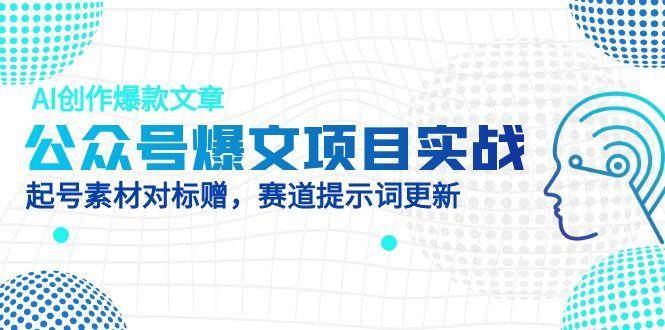 公众号爆文项目实战，AI创作爆款文章，起号素材对标赠（附赛道AI提示词）-创客空间
