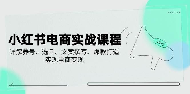 小红书电商实战课程，详解养号、选品、文案撰写、爆款打造，实现电商变现-创客空间