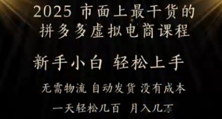 25年最干货的拼多多虚拟电商课程，小白轻松上手，月入过w只是门槛!虚拟电商，如皓月见青天-创客空间