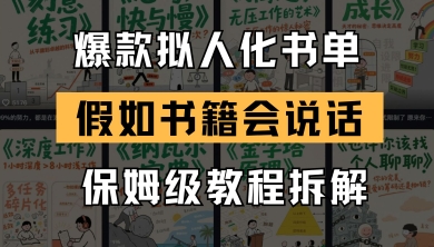最新爆款拟人化书单玩法，假如书籍会说话，保姆级教程-创客空间