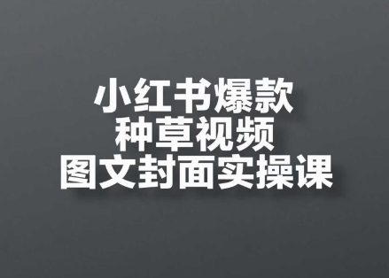 小红书爆款种草视频图文封面实操课，​开店、选品、引流、变现全流程-创客空间
