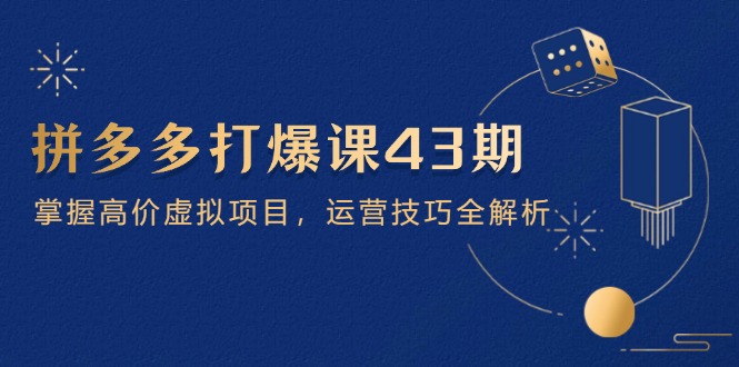 （14546期）拼多多打爆课第 43 期，掌握高价虚拟项目，运营技巧全解析（15节）-创客空间