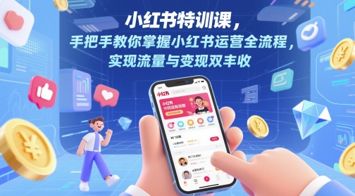 小红书特训课，手把手教你掌握小红书运营全流程，实现流量与变现双丰收-创客空间