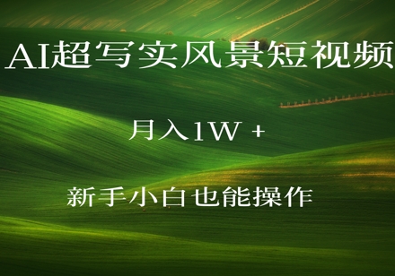 AI超写实风景短视频，月入1w，新手小白都能操作-创客空间