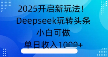 2025开启新玩法！Deepseek玩转头条，小白可做，单日收入几张-创客空间
