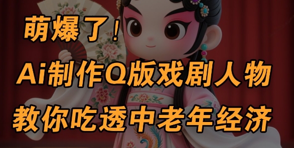 用Ai制作Q版戏剧人物，手把手教你吃透中老年经济，5分钟一个成品，多渠道变现-创客空间