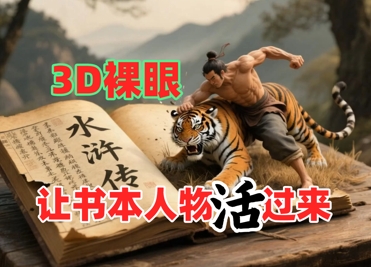 书本人物裸眼3D视频，新的玩法，流量超猛，保姆级教程-创客空间