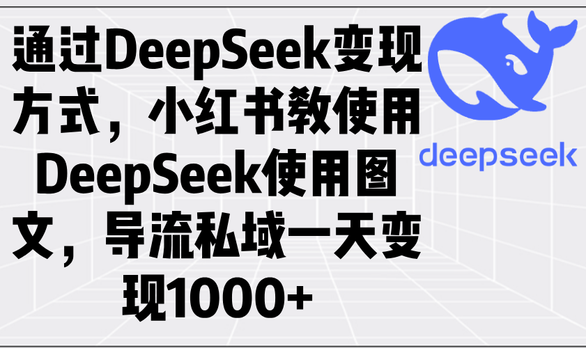 （14179期）通过DeepSeek变现方式，小红书教使用DeepSeek图文，导流私域一天变现1000+-创客空间