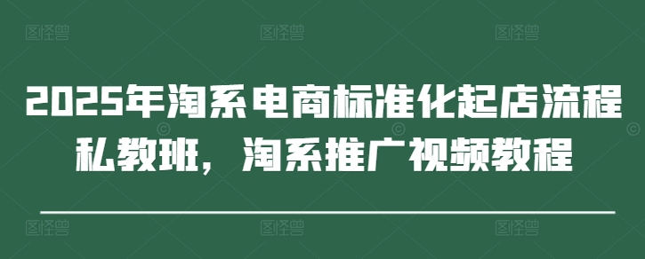 2025年淘系电商标准化起店流程私教班，淘系推广视频教程-创客空间