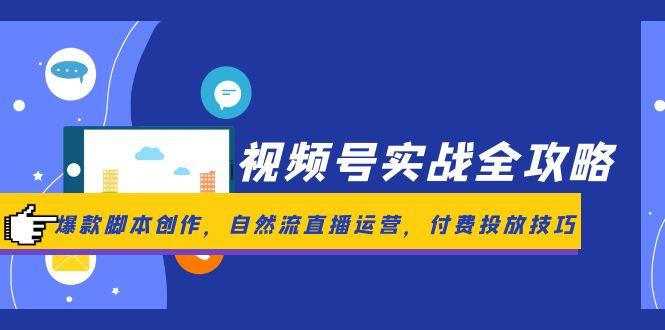 （14925期）视频号实战全攻略，爆款脚本创作，自然流直播运营，付费投放技巧-创客空间
