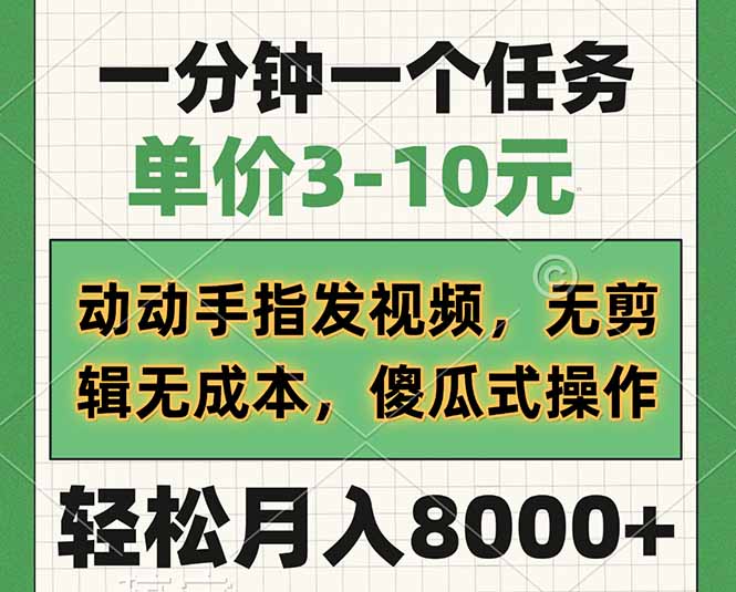 （14494期）一分钟一个任务，单价3-10元，动动手指发视频，无剪辑无成本，傻瓜式操…-创客空间