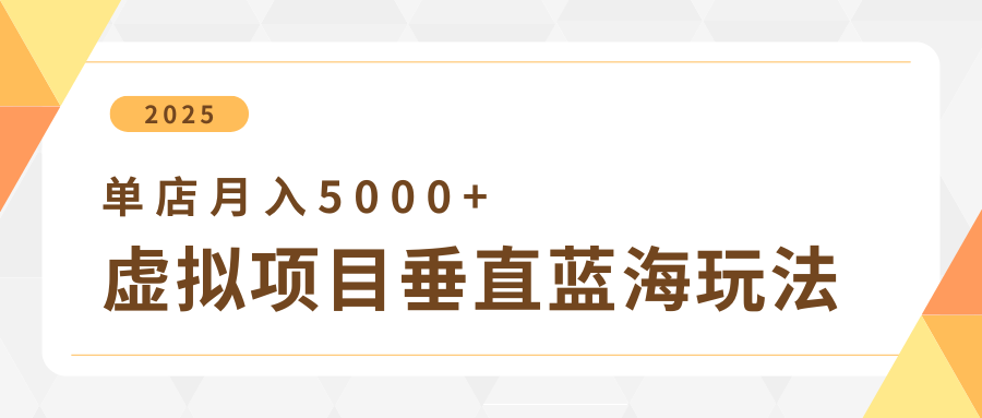 4月虚拟项目垂直玩法，冷门爆品+垂直蓝海，单店月入5000+-创客空间