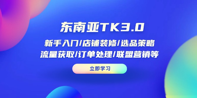 （14208期）东南亚TK3.0：新手入门/店铺装修/选品策略/流量获取/订单处理/联盟营销等-创客空间