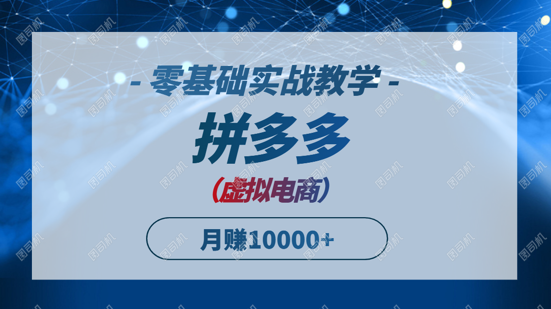 （14880期）拼多多虚拟电商，零基础实战教学，快速打爆商品，新手也能月入10000+-创客空间