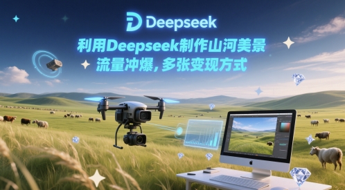 利用Deepseek制作山河美景，流量冲爆，多张变现方式-创客空间