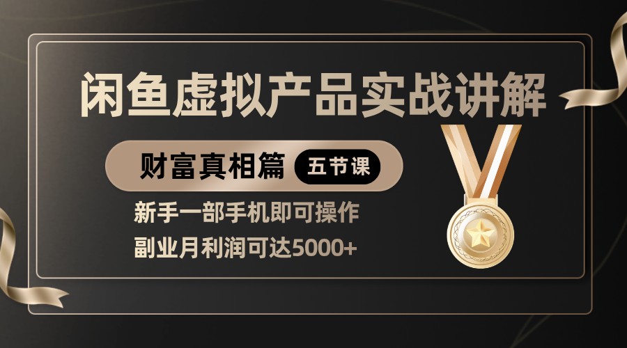 精品闲鱼虚拟产品实战讲解，新手一部手机即可操作，副业月利润可达5000+-创客空间