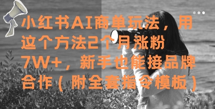 小红书AI商单玩法，用这个方法2个月涨粉7W+，新手也能接品牌合作(附全套指令模板)-创客空间