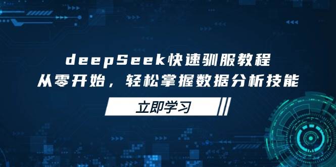 deepSeek快速驯服教程，从零开始，轻松掌握数据分析技能-创客空间