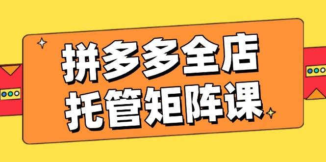 拼多多全店托管矩阵课，盈利动销玩法，高效计划设置，提升店铺效益-创客空间