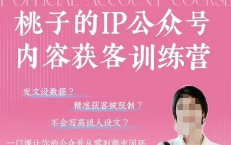 桃子IP公众号内容获客训练营(第3期)，一门让你公众号从0到商业闭环的课程-创客空间