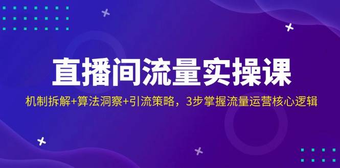 直播间流量实操课：机制拆解+算法洞察+引流策略，3步掌握流量运营核心逻辑-创客空间