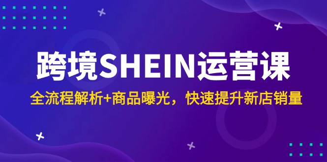 （14832期）跨境SHEIN运营课，全流程解析+商品曝光，快速提升新店销量-创客空间